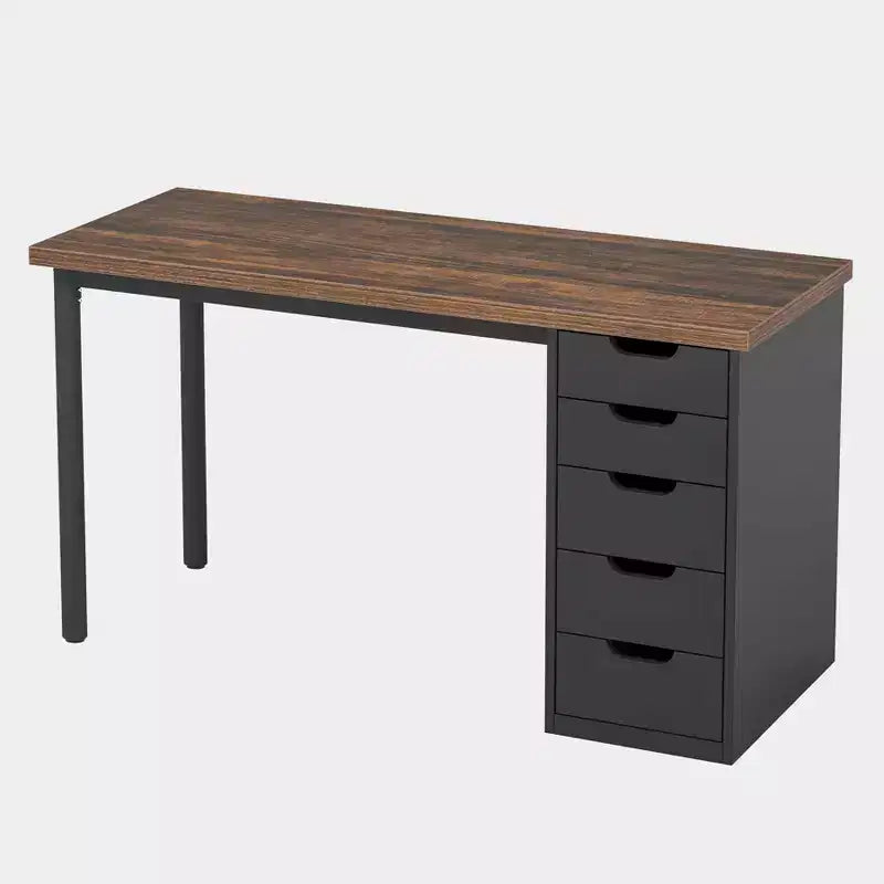Scrivania per computer Lantine con 5 cassetti, moderna e semplice, da 47 pollici, per ufficio domestico, studio e scrittura, adatta a spazi piccoli