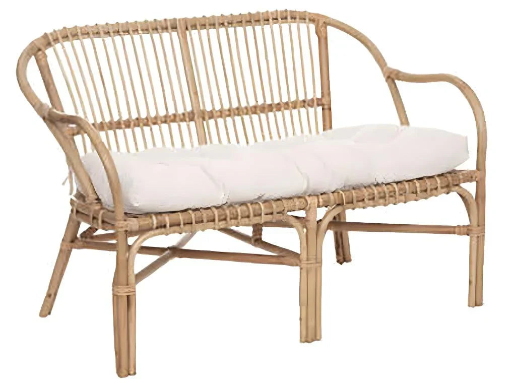 Banc en rotin - Blanc