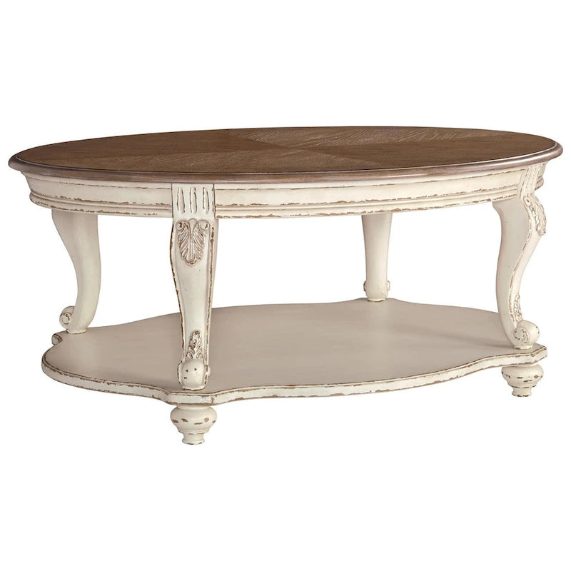 Table basse Realyn - blanc/marron - 48.13 W x 34 P x 19.88 H
