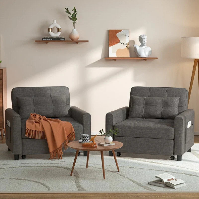 Divano letto trasformabile 3 in 1 con schienale regolabile, poltrona-divano estraibile, letto pieghevole convertibile per soggiorno