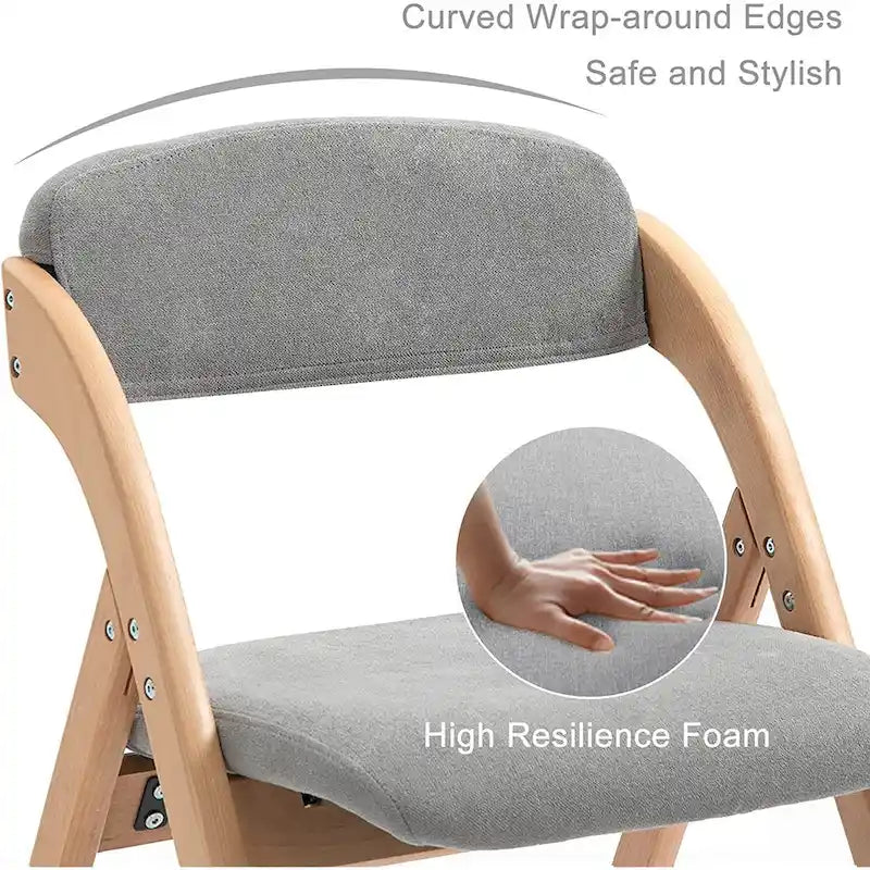 Chaises pliantes empilables en bois pour salle à manger avec assise rembourrée (lot de 4)