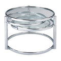 Modern Motion Clear Glass and Chorme Coffee Table