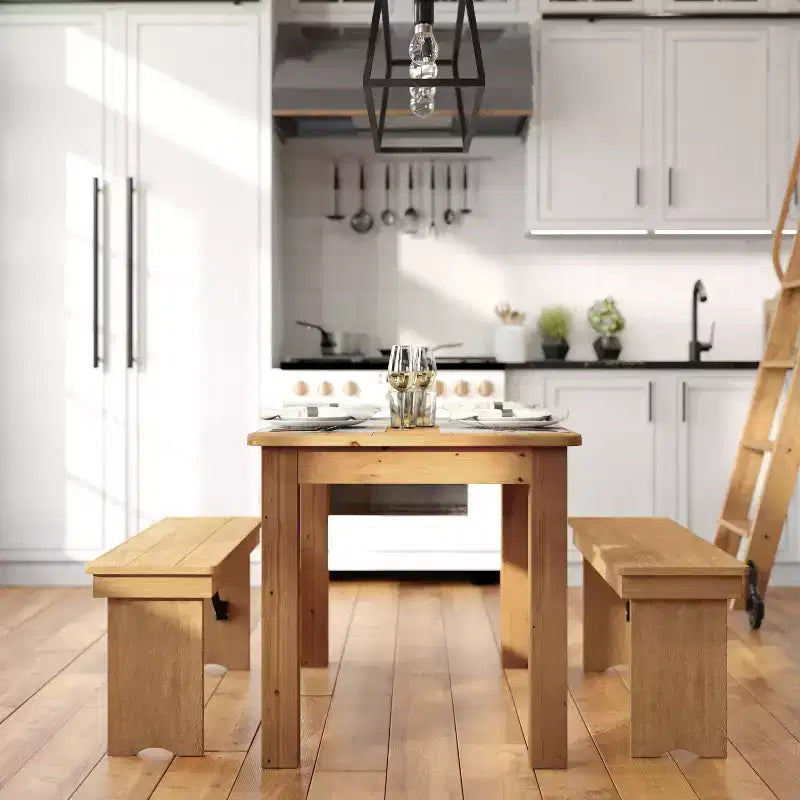 Tavolo da pranzo rettangolare in pino massello stile farmhouse Flash Furniture, 46 x 30