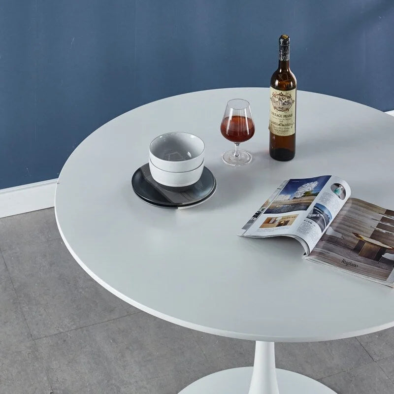 Tavolo da pranzo Tulip 42.1 con piano rotondo e base a colonna per 4-6 persone