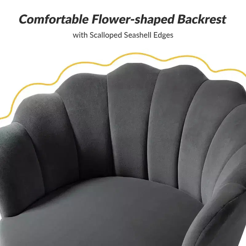 Fauteuil tonneau confortable avec pieds en métal doré, fauteuil d’appoint pour le salon