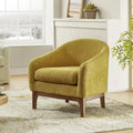 Fauteuil d’appoint moderne en tissu bouclé Augus avec pieds en bois massif par HULALA HOME