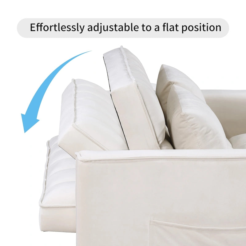 Klassisches ausziehbares, getuftetes und umbaubares Schlafsofa - 55W x 68L x 20H