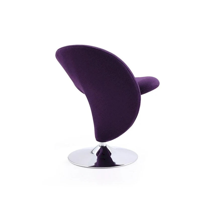 Manhattan Comfort Curl-draaifauteuil met chroom en wolmix (set van 2)