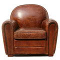 Pasargad Home Paris-clubfauteuil van echt leer, bruin