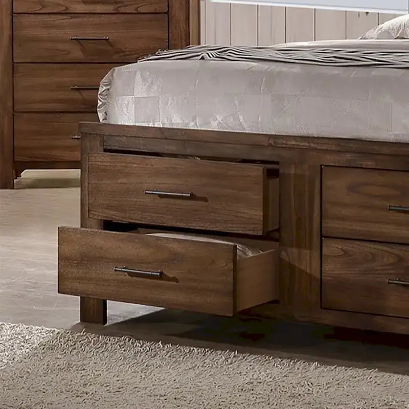 Letto in noce con 6 cassetti sottoletto