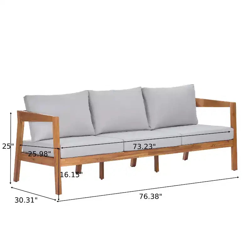 ModernLuxe Gartenmöbel-Set aus Akazienholz mit 4/5 Teilen, Outdoor-Sitzgruppe mit Couchtisch für Veranda/Garten/Balkon
