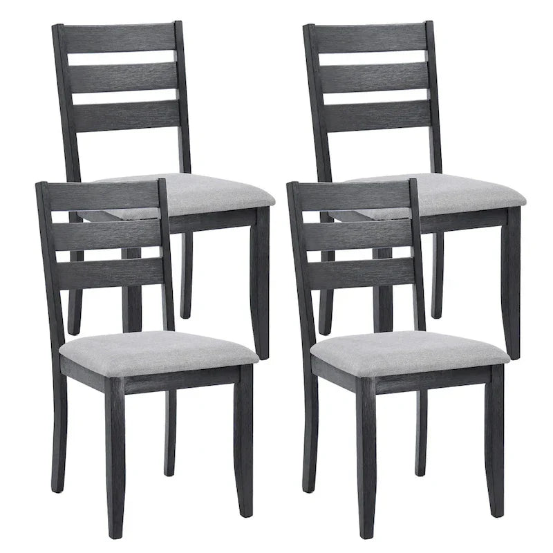 Set van 4 houten eetkamerstoelen met spijlenrugleuning