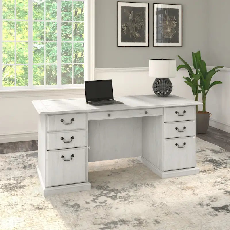 Bush Furniture Saratoga directiebureau met laden en opbergruimte