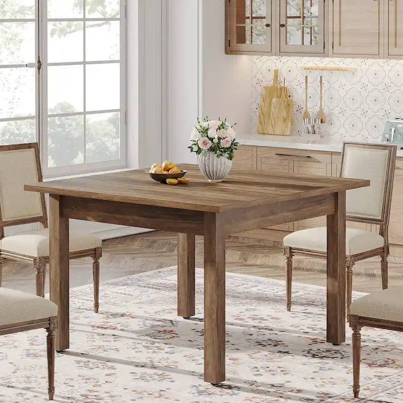 Table à manger carrée de 39.4 pouces pour 2 à 4 personnes, avec pieds en bois massif, pour le salon et la salle à manger