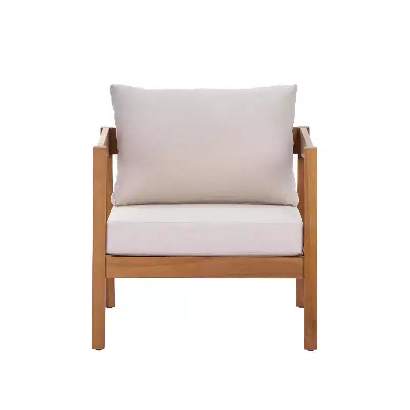 ModernLuxe Gartenmöbel-Set aus Akazienholz mit 4/5 Teilen, Outdoor-Sitzgruppe mit Couchtisch für Veranda/Garten/Balkon