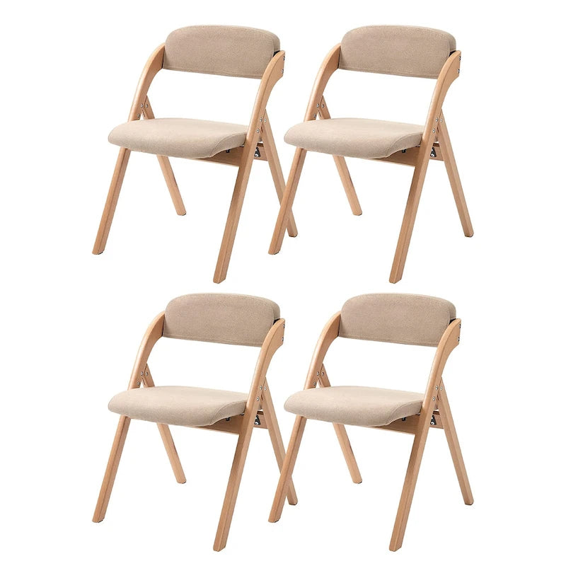 Chaises pliantes empilables en bois pour salle à manger avec assise rembourrée (lot de 4)