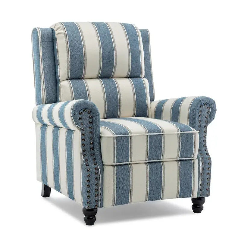 Ensemble de 2 fauteuils inclinables à dossier basculant avec assise rembourrée et clous décoratifs