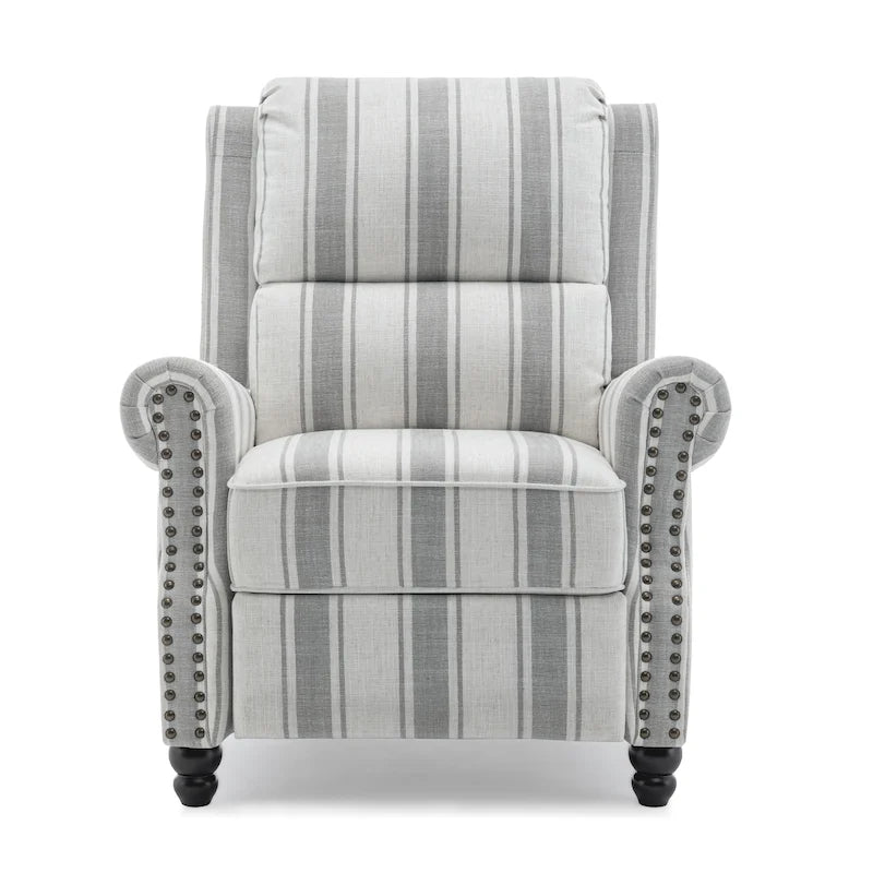 Set di 2 poltrone reclinabili con seduta imbottita e borchie decorative