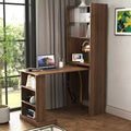 Tavolo da studio pieghevole in legno moderno GDFStudio Sinclair 36 con spazio contenitivo