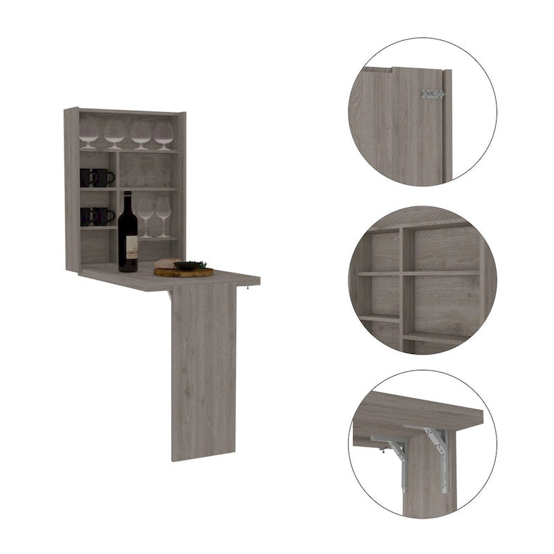 Table pliante Tacoma, sept étagères intérieures, finition blanche, de haute qualité et durable