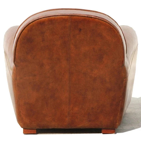 Pasargad Home Paris-clubfauteuil van echt leer, bruin