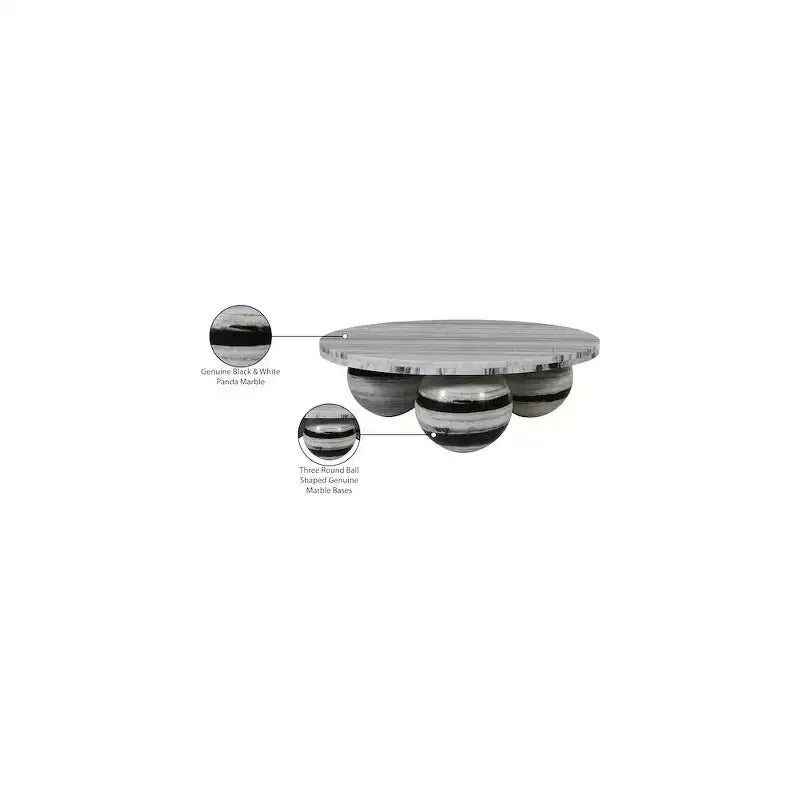Table basse ronde en marbre avec pieds sphériques, multicolore, pour 4 personnes??