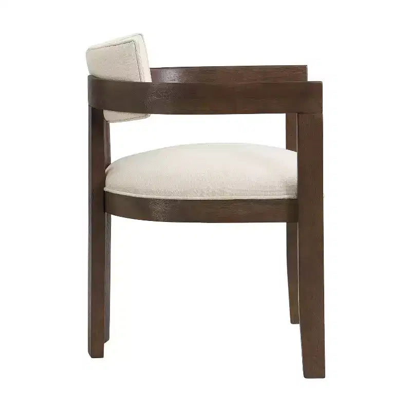 Christopher Knight Home Shankar moderne 5-delige ronde eetkamerset met stoelen van rubberhout met bekleding