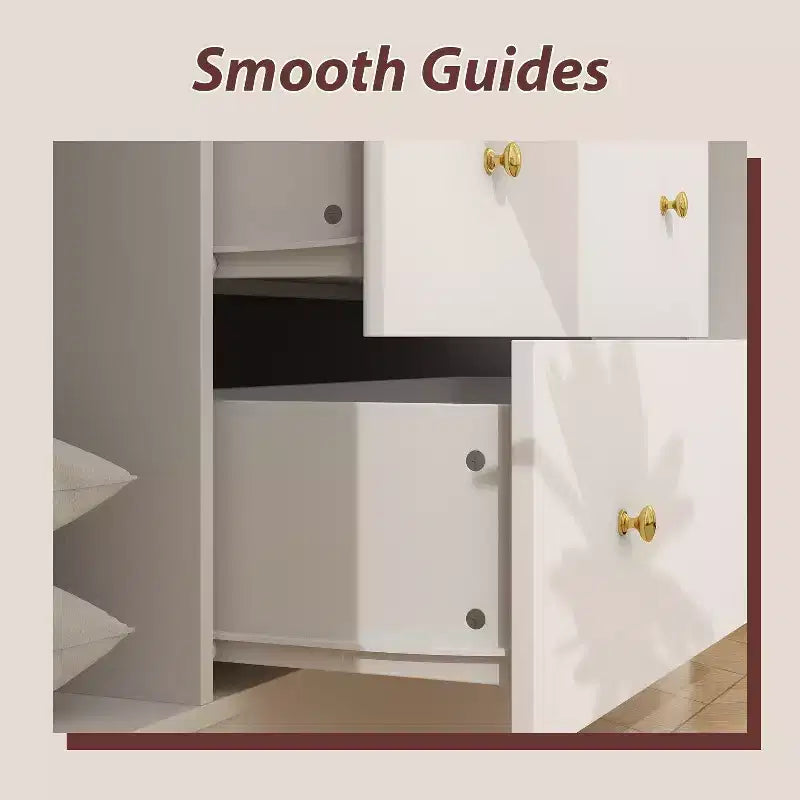 Armoire Hitow avec 2 grands tiroirs, espace central pour suspendre les vêtements et miroir, style minimaliste