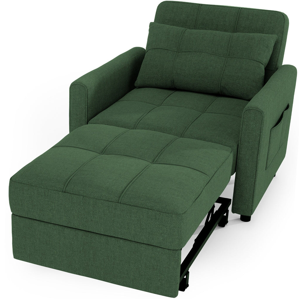 Divano letto trasformabile 3 in 1 con schienale regolabile, poltrona-divano estraibile, letto pieghevole convertibile per soggiorno