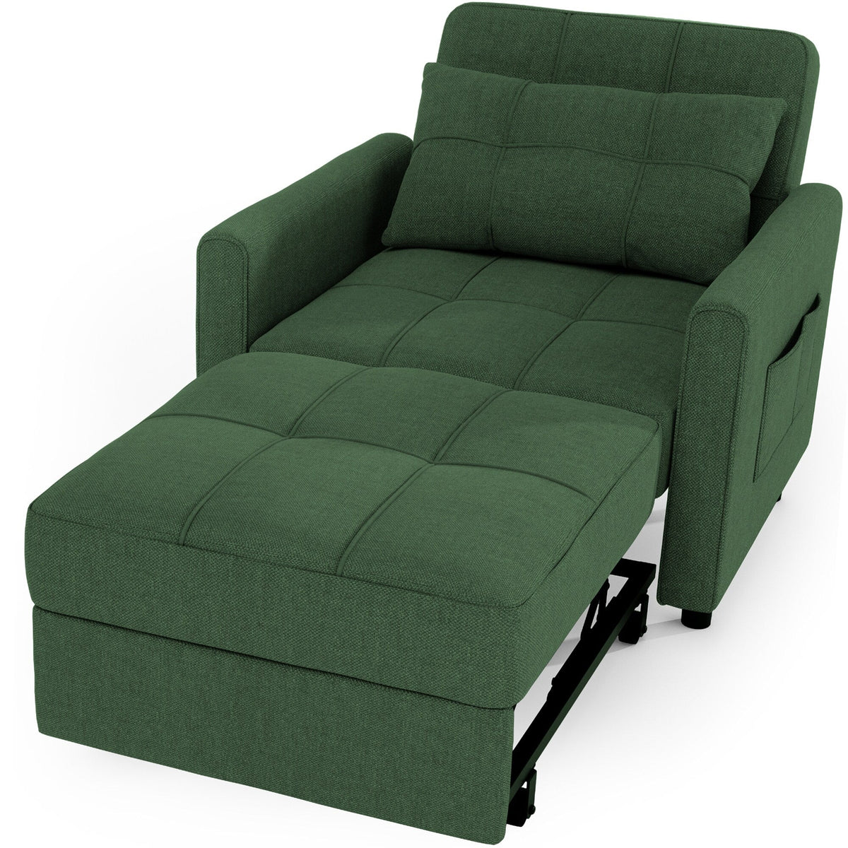 Divano letto trasformabile 3 in 1 con schienale regolabile, poltrona-divano estraibile, letto pieghevole convertibile per soggiorno