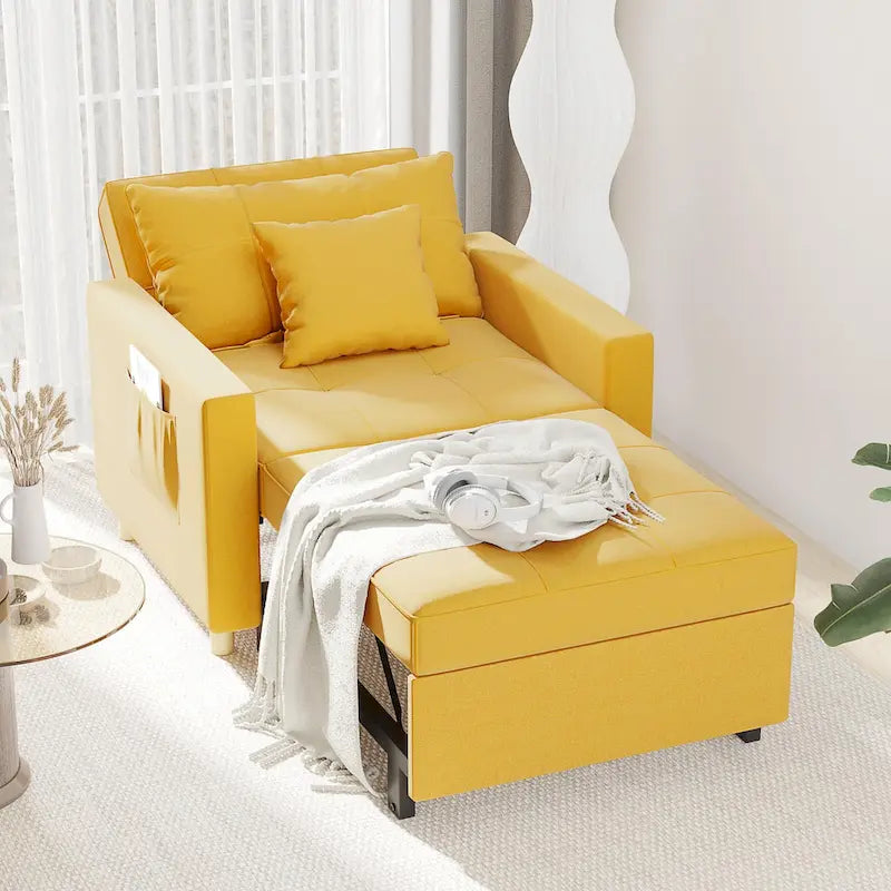 Fauteuil-lit réglable convertible 3-en-1, plusieurs couleurs, pour 1 personne