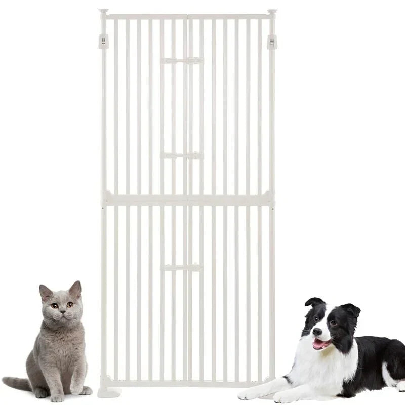 Cancelletto per animali unipaws extra alto, alto 74 pollici, con porte e chiusure