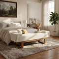 Christopher Knight Home Paulina moderne bank van rubberhout, bekleed met bouclé