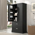 Mobiletto alto da bagno, con due ante e cassetti, ripiano regolabile, pannello MDF