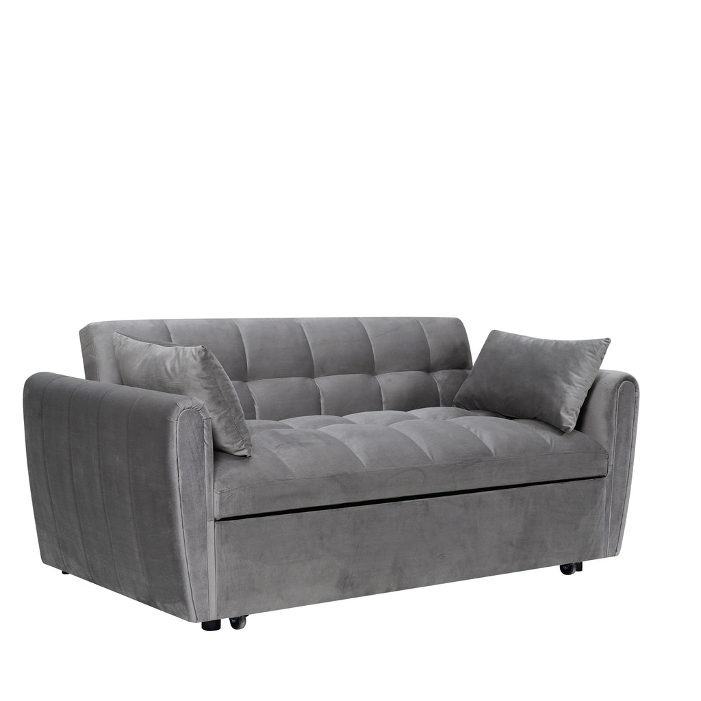 64.96 fluwelen slaapbank 3-in-1 met verstelbare rugleuning, opbergvak en draagvermogen van 500lb