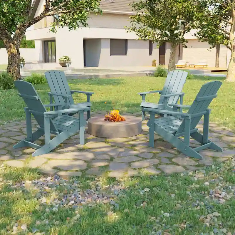 Set di 4 sedie Adirondack da esterno in legno resistente agli agenti atmosferici Bonosuki