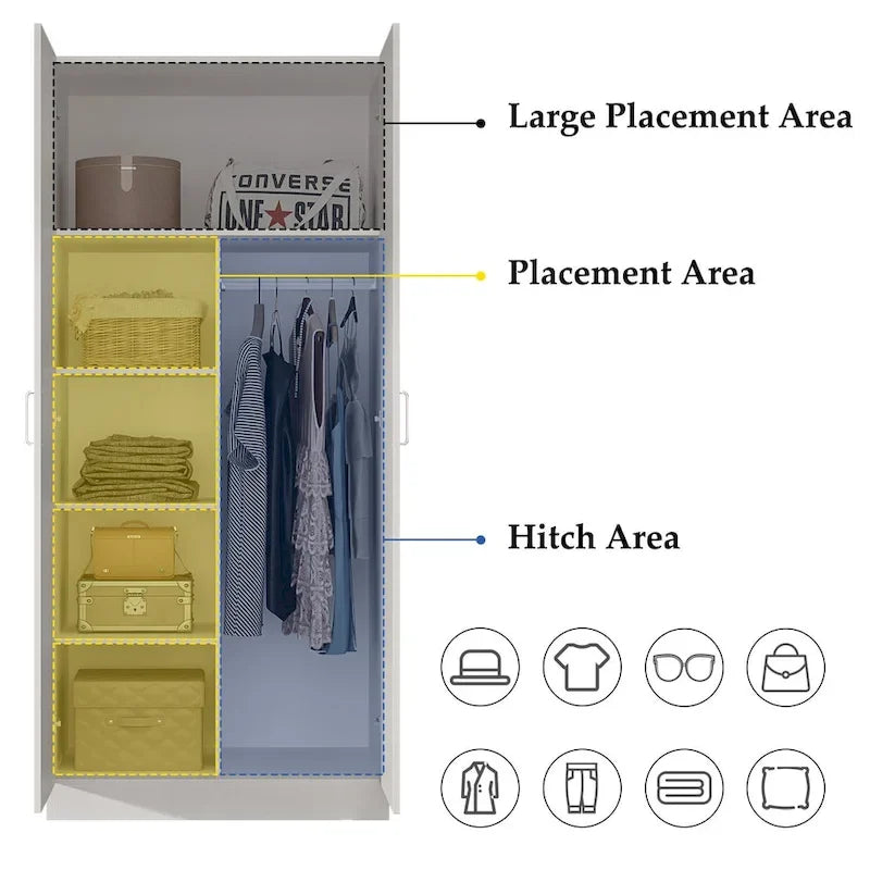 Armoire 5 niveaux avec 2 portes