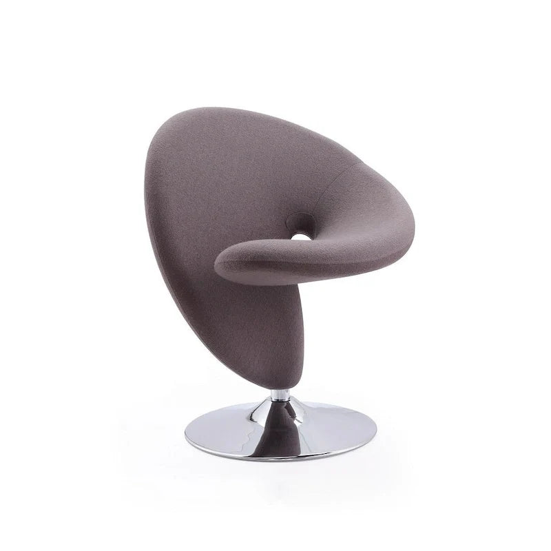 Manhattan Comfort Curl-draaifauteuil met chroom en wolmix (set van 2)