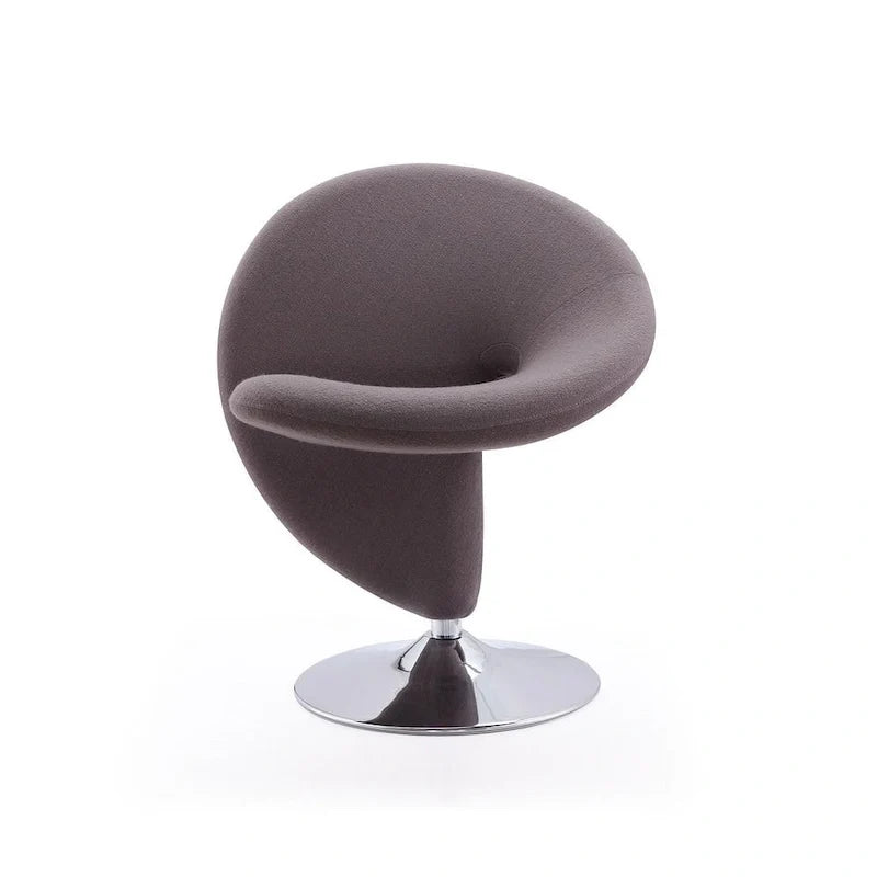 Manhattan Comfort Curl-draaifauteuil met chroom en wolmix (set van 2)