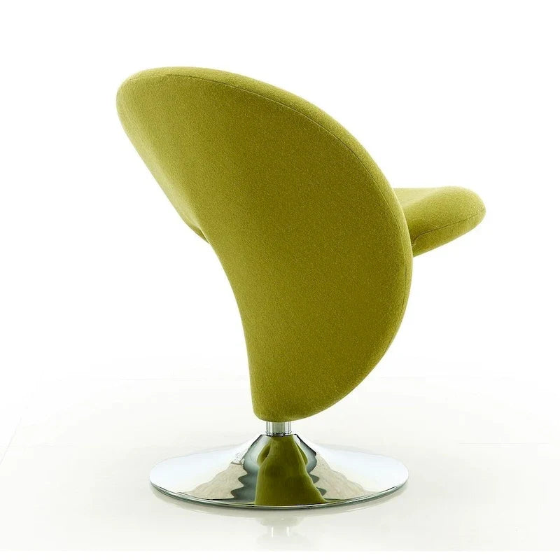Manhattan Comfort Curl-draaifauteuil met chroom en wolmix (set van 2)