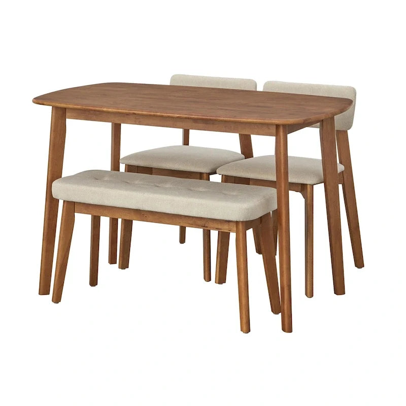 Set da pranzo Nettie Simple Living in legno massello, 4 pezzi