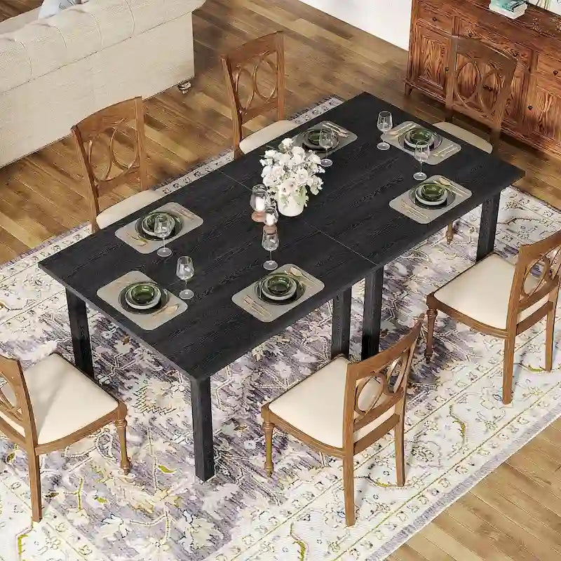 Table à manger carrée de 39.4 pouces pour 2 à 4 personnes, avec pieds en bois massif, pour le salon et la salle à manger