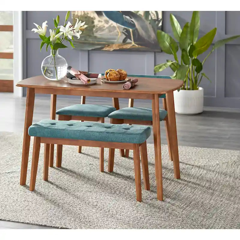 Set da pranzo Nettie Simple Living in legno massello, 4 pezzi