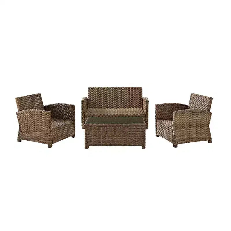 Set da esterno Bradenton in vimini, 4 pezzi - Crosley