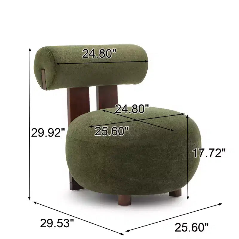 Fauteuil d'appoint sculptural moderne Christopher Knight Home Chariya en hévéa, revêtement en velours et dossier cylindrique