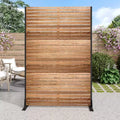 MAYEERTY kamerscherm van 72 inch met gegalvaniseerd frame, houtnerf, privacyscherm voor tuin en terras, beige