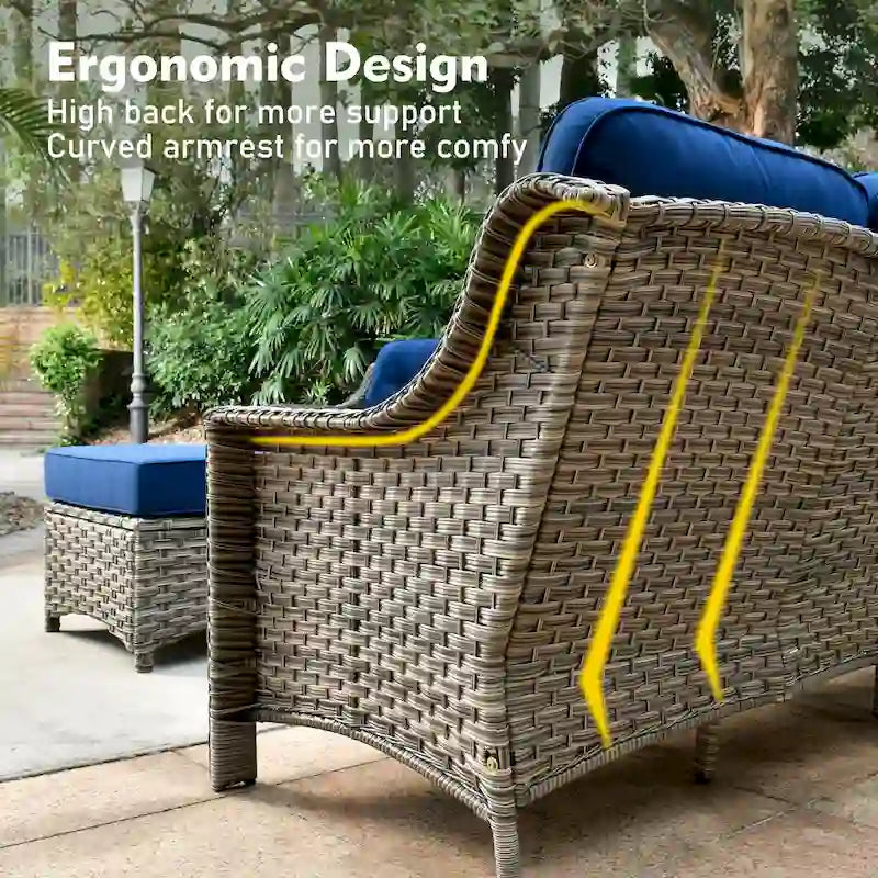 Ensemble de mobilier de jardin extérieur XIZZI de 9 pièces avec fauteuil pivotant