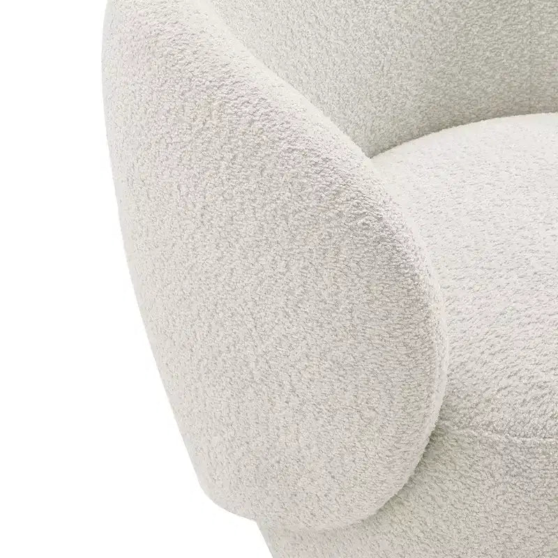 Spruce&Spring gestoffeerde draaibare fauteuil met kuipvormige rugleuning en houten onderstel