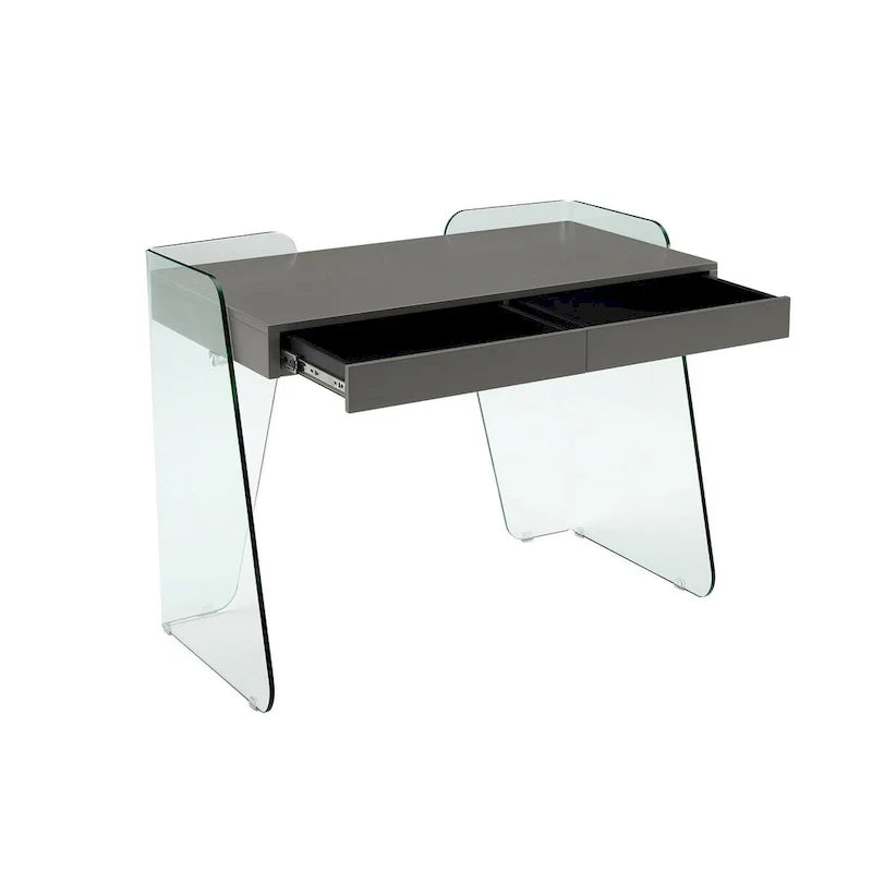 Bureau de bureau ARCHIE avec verre transparent.
