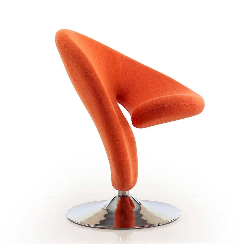 Manhattan Comfort Curl-draaifauteuil met chroom en wolmix (set van 2)